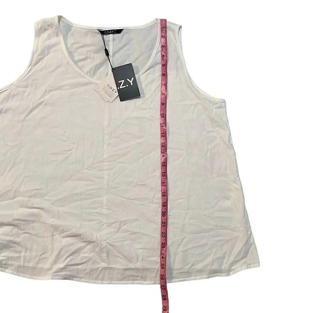 NWT C.O.Z.Y. Linen Tank Top - Picture 5 of 5